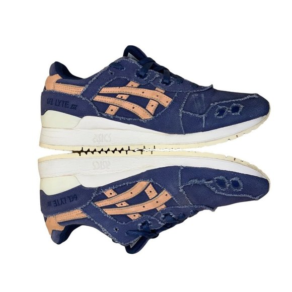 ASICS GEL LYTE III Mens Size 8 Frayed Denim Run Shoe Ron Fieg H7E2N - Picture 8 of 11